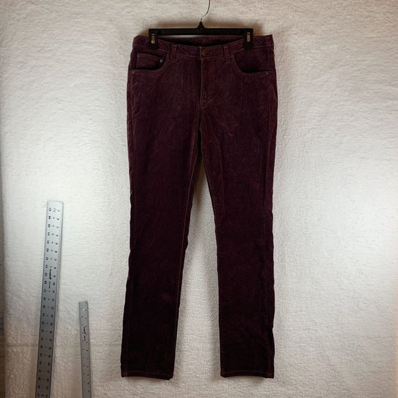 Sundance Catalog Velvet Jeans Women's 10 Maroon Stretch 5-Pockets Mid-Rise 7530‎ - Picture 1 of 7